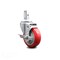 Service Caster 4 Inch Red Polyurethane Wheel Swivel 7/8 Inch Square Stem Caster with Brake SCC-SQ20S414-PPUB-RED-TLB-78 - alternate 3